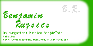 benjamin ruzsics business card